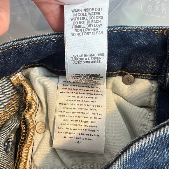 NWT Good American Good Classic Slim Straight Jeans sz 25 0 Medium Blue Stretch - Picture 11 of 11